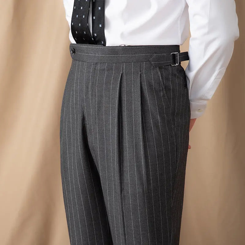 The Aldridge British Stripe High-Rise Trouser - Dhago