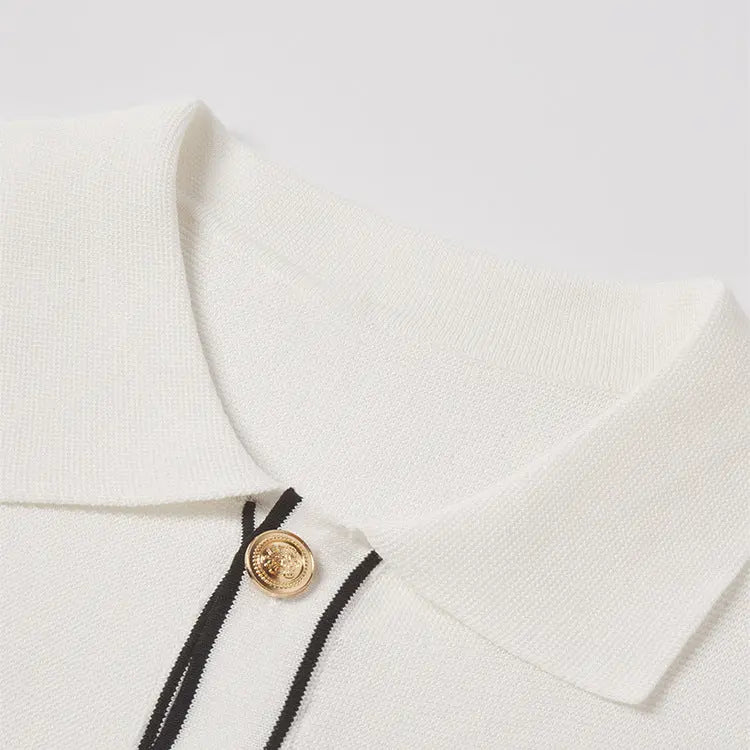 WINDSOR CONTRAST-LAPEL CARDIGAN - Dhago