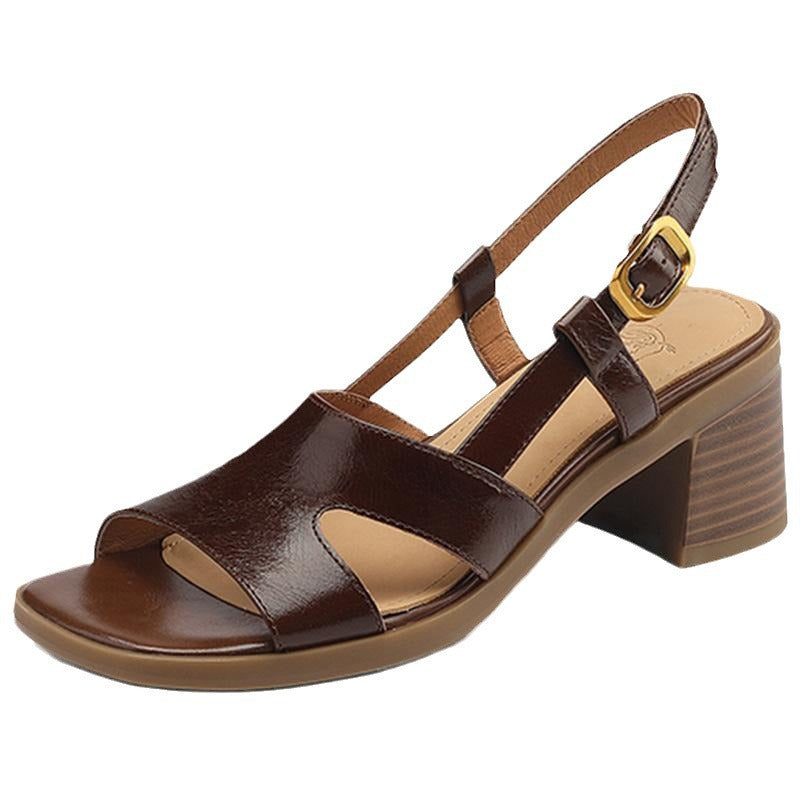 MARLOWE SQUARE-TOE OPEN SANDALS