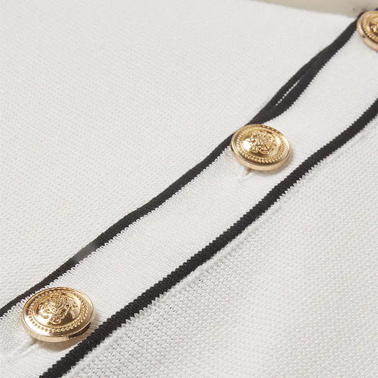 WINDSOR CONTRAST-LAPEL CARDIGAN - Dhago