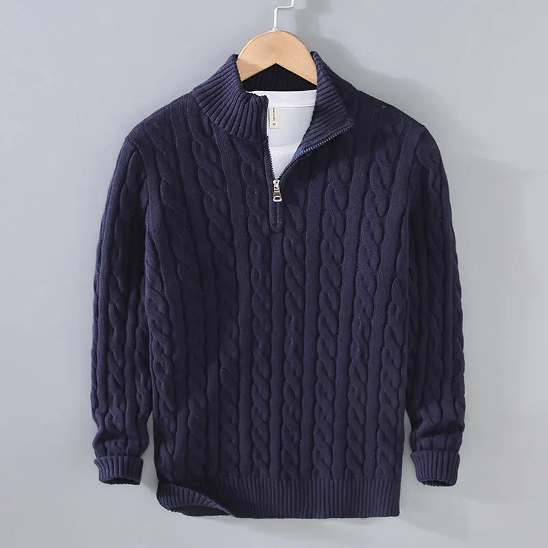 THE WESTBROOK ZIP-KNIT PULLOVER - Dhago