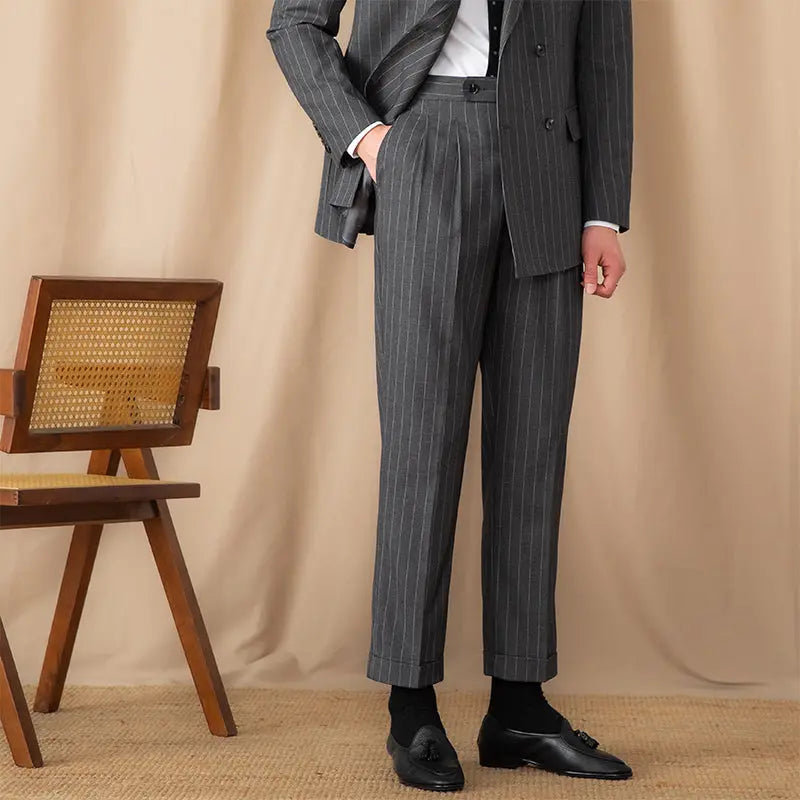 The Aldridge British Stripe High-Rise Trouser - Dhago