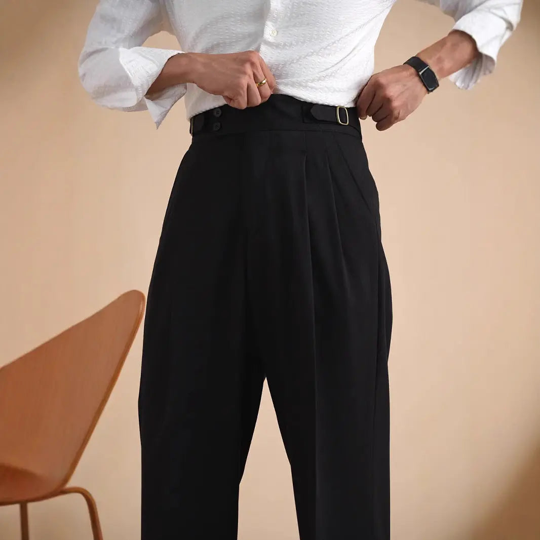 The Valmont Double-Pleat Buckle Trouser - Dhago
