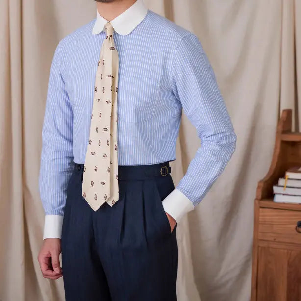 THE BLUE STRIPE COTTON SHIRT - Dhago