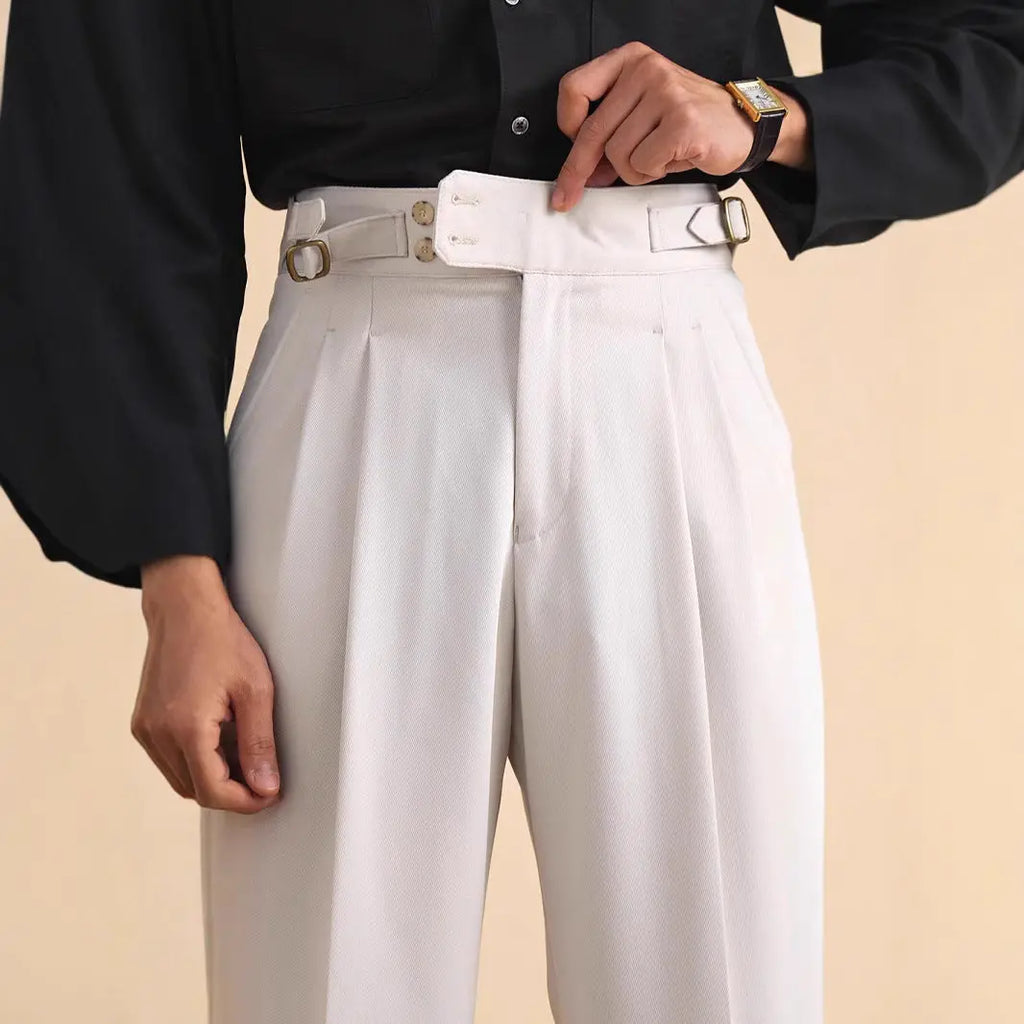 The Valmont Double-Pleat Buckle Trouser - Dhago