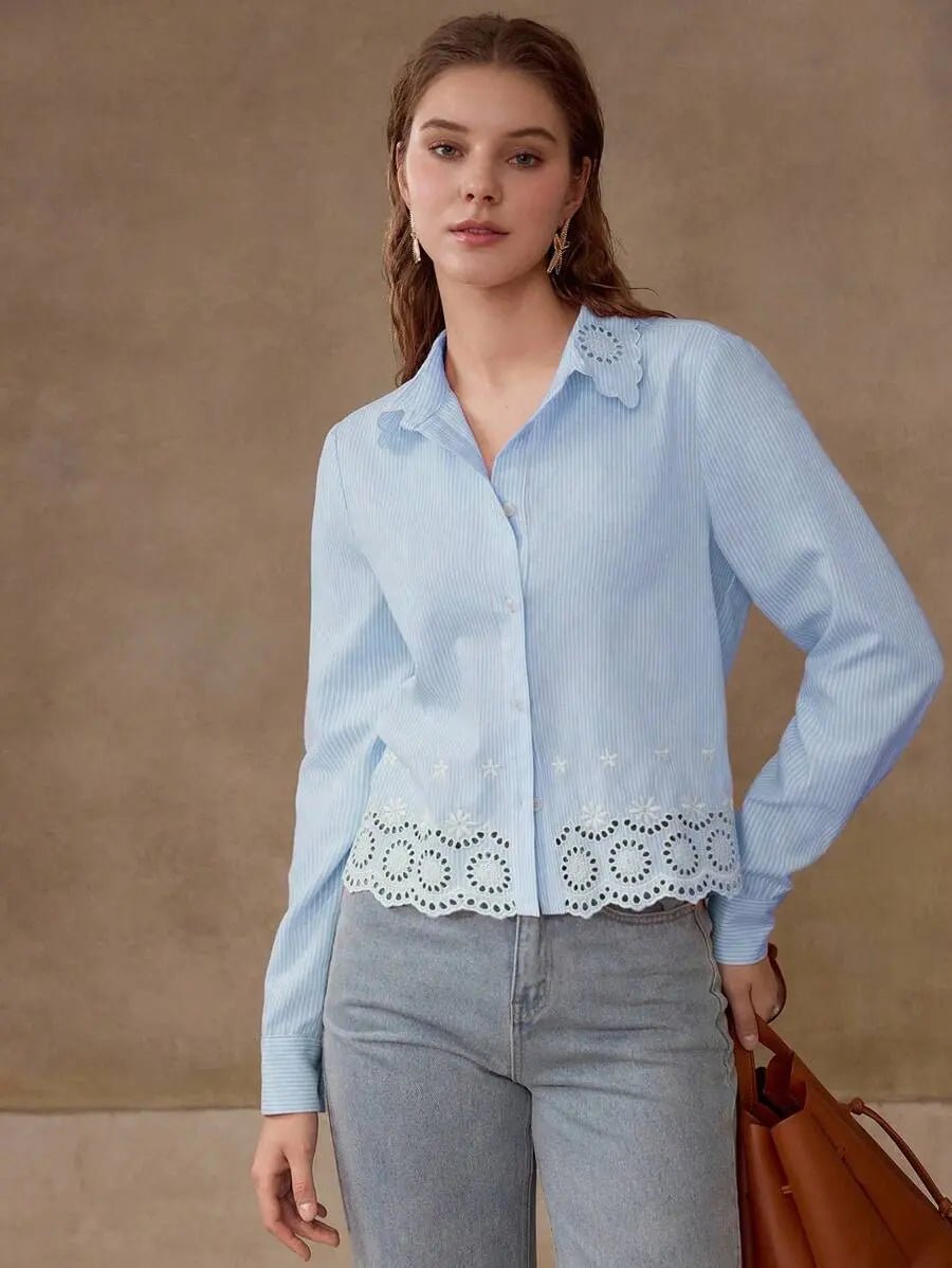 LIVIA STRIPED SHIRT - Women Tops, Blouses & Tee by Dhago| Dhago