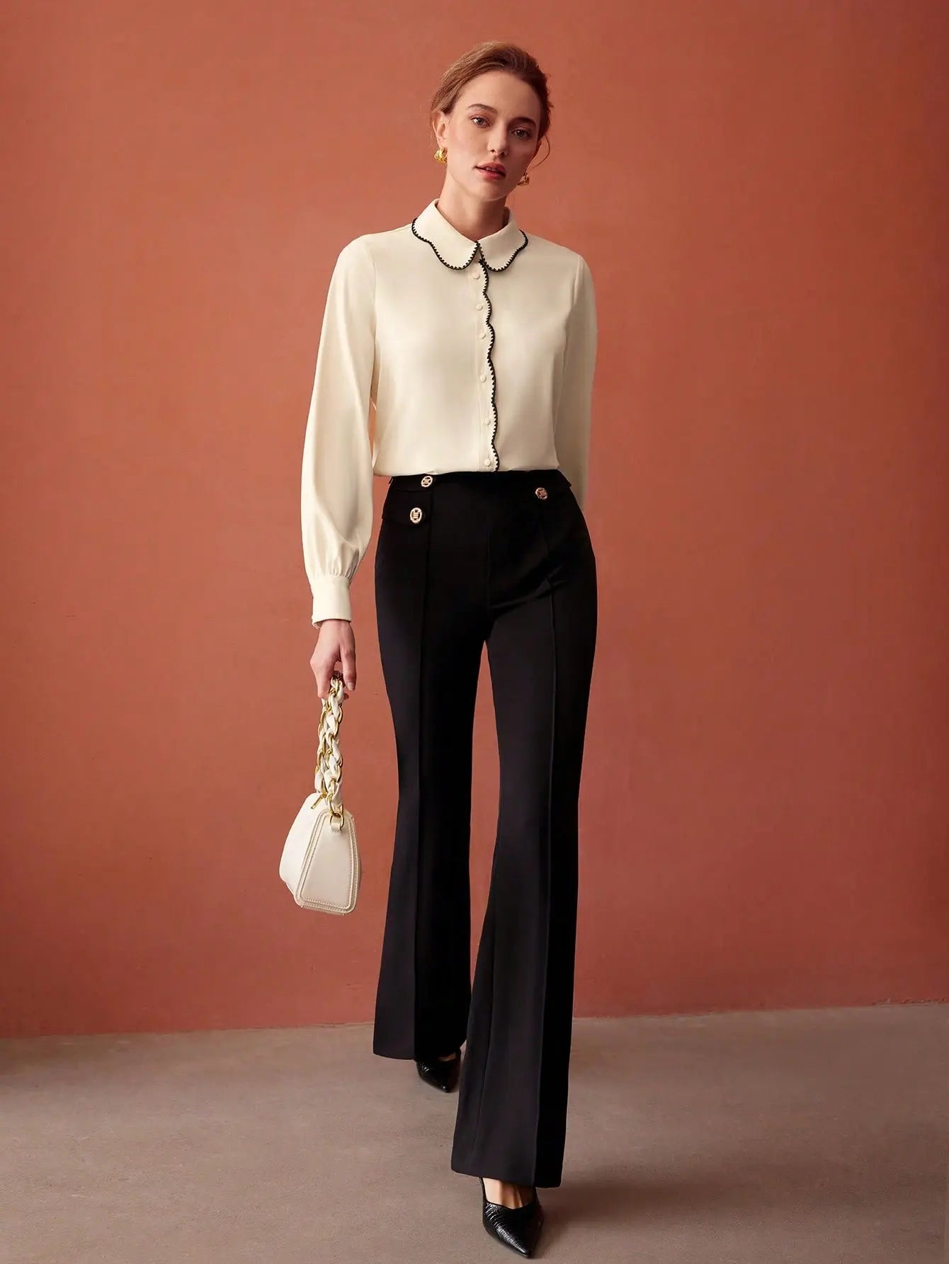 LORIEN CONTRAST - STITCH TAILORED SHIRT - Women Tops, Blouses & Tee by Dhago| Dhago