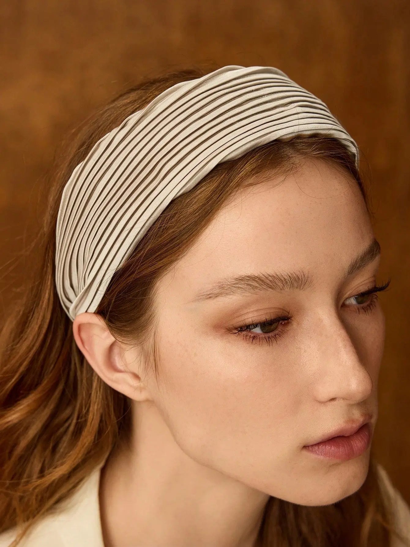 THE BEAUFORT PLEATED BEIGE HEADBAND - Women Hair Accessories by Dhago| Dhago