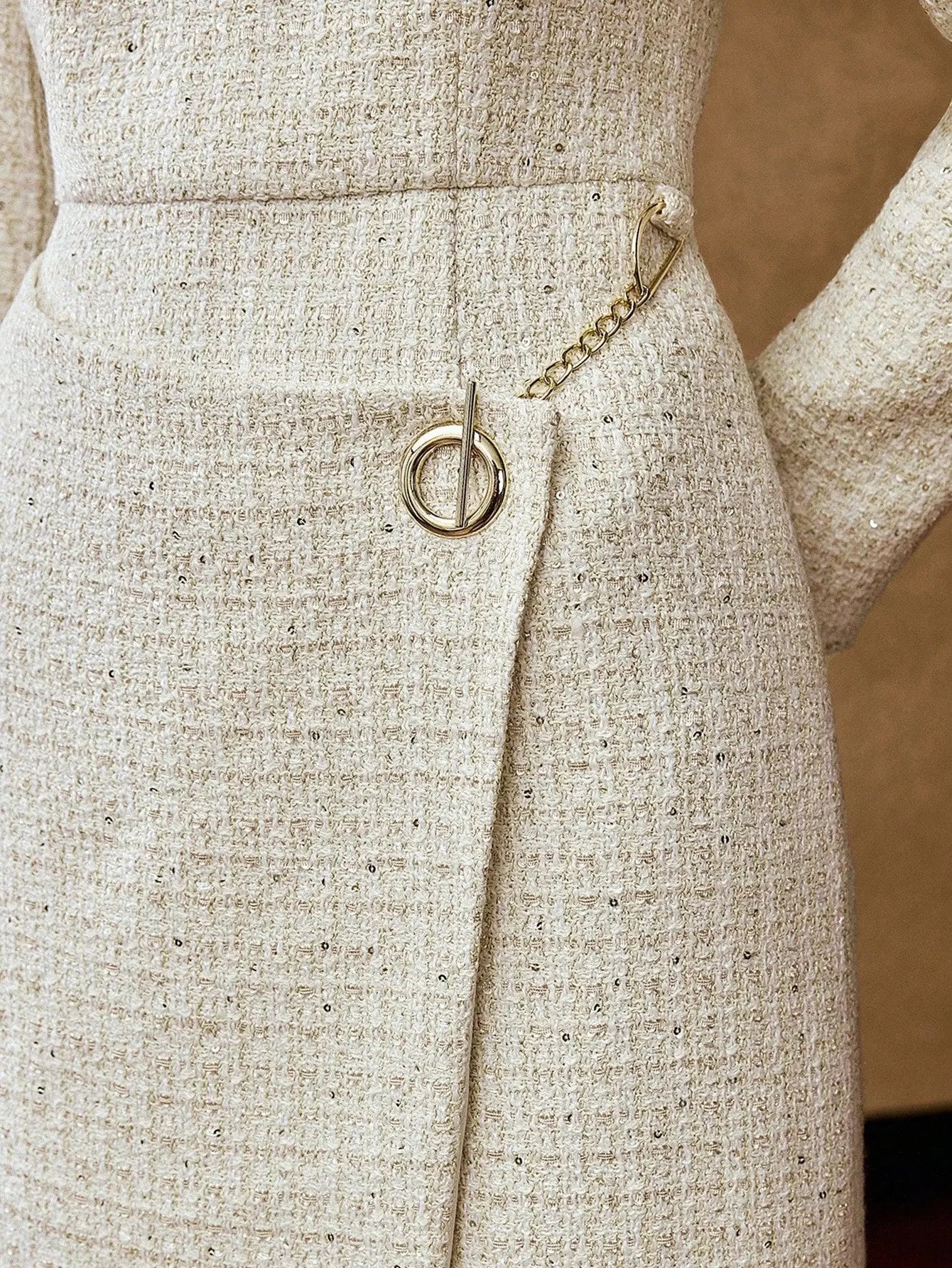 THE LYSANDRA TWEED CHAIN - DECOR MIDI DRESS - Women Dresses by Dhago| Dhago