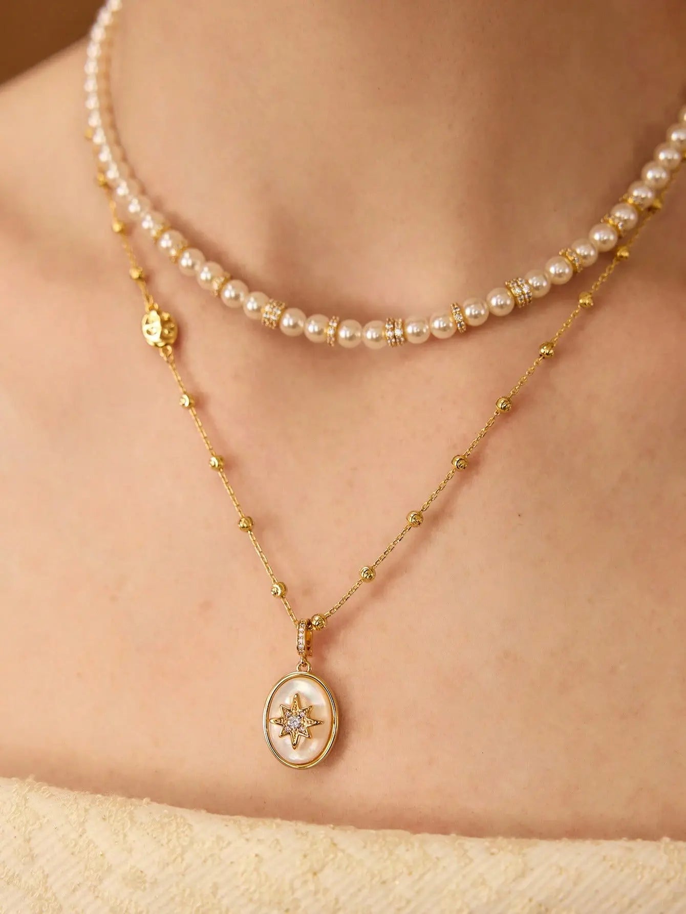 THE MADELEINE PEARL LAYERED NECKLACE - Women Necklaces by Dhago| Dhago