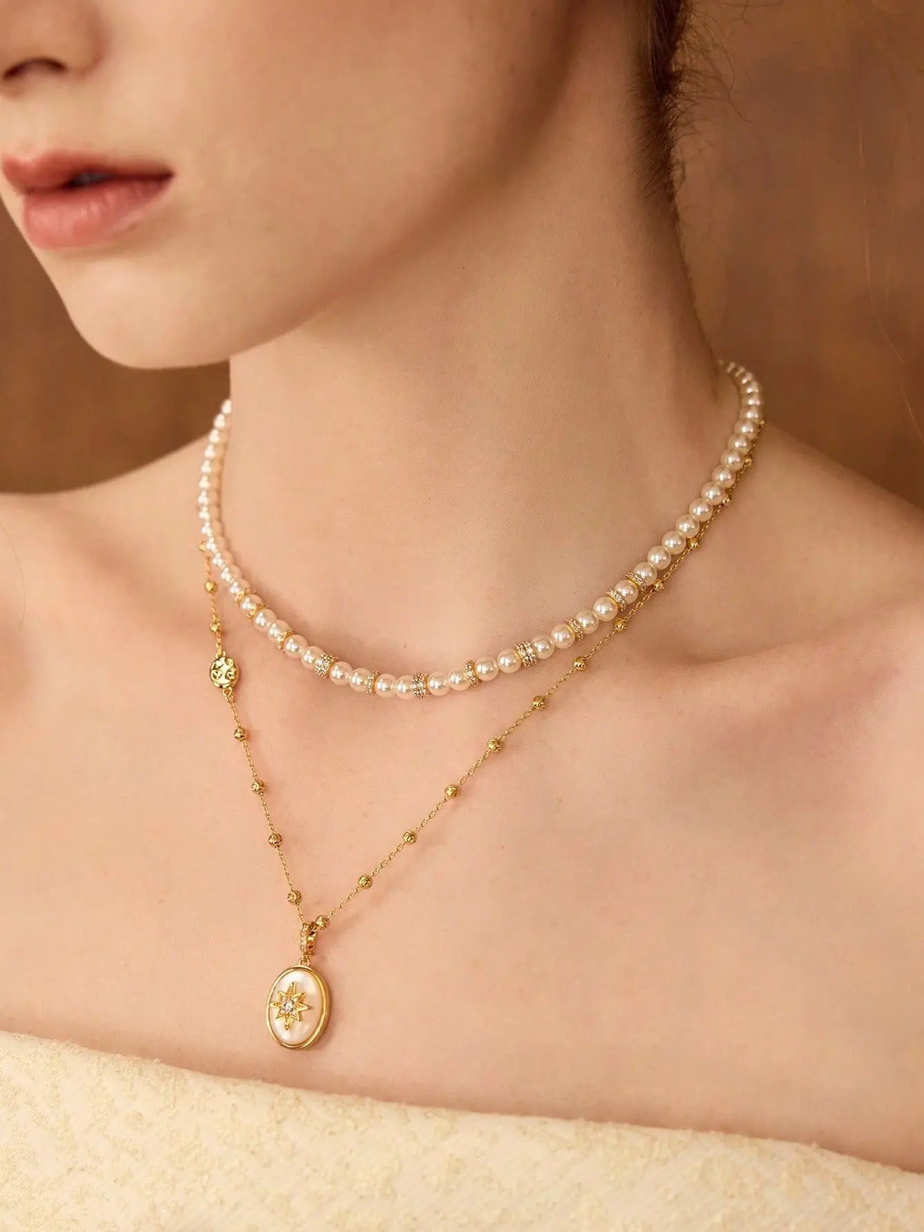 THE MADELEINE PEARL LAYERED NECKLACE - Women Necklaces by Dhago| Dhago