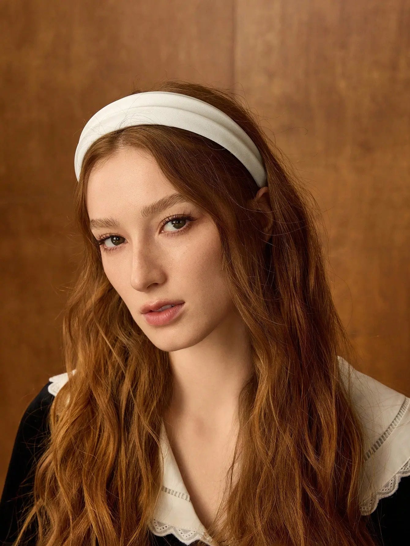 THE REGAL BEIGE SATIN CROWN HEADBAND - Women Hair Accessories by Dhago| Dhago