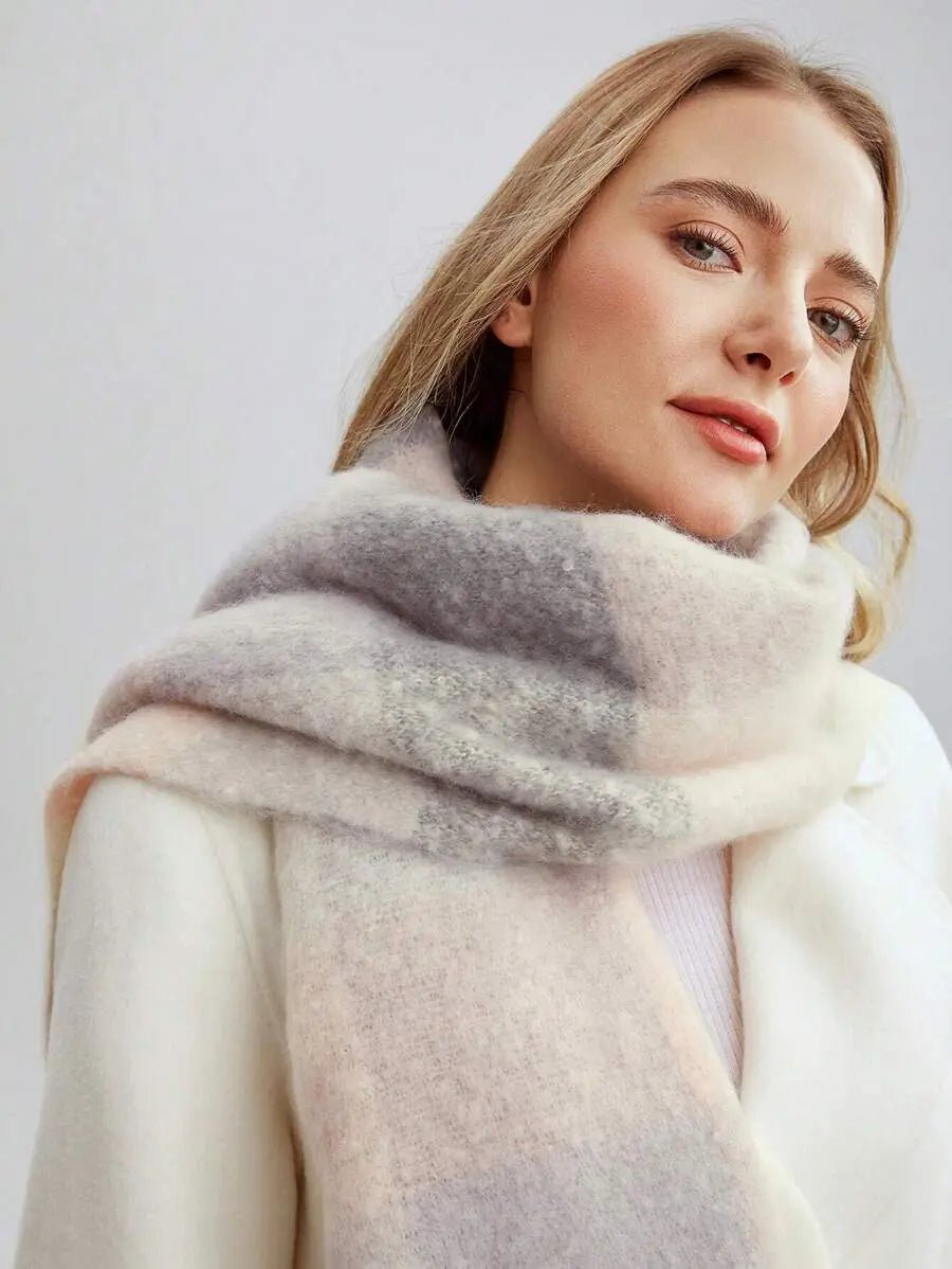 THE ROSALYN PINK PLAID WINTER SCARF - Women Scarves & Scarf Accessories by Dhago| Dhago