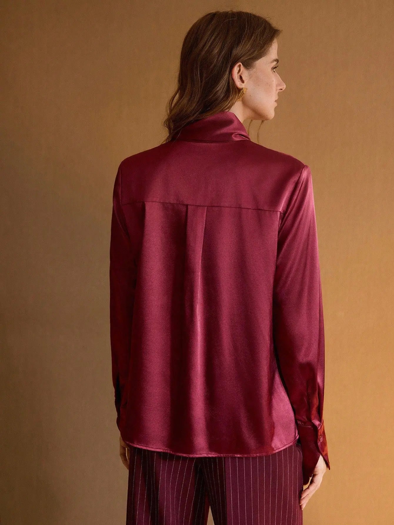 THE VALENTINA BURGUNDY TIE - NECK BLOUSE - Women Tops, Blouses & Tee by Dhago| Dhago