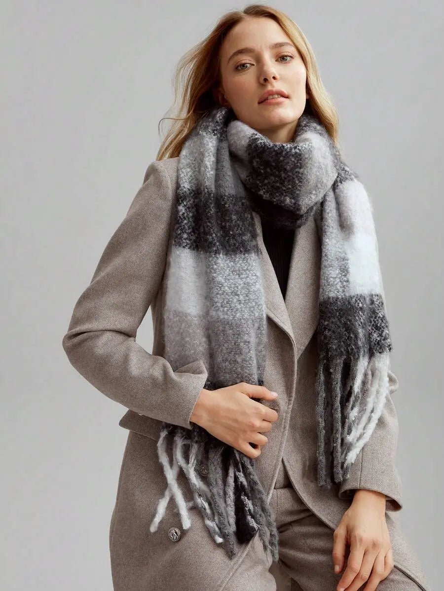 THE WINTERFORD PLAID KNIT SCARF - Women Scarves & Scarf Accessories by Dhago| Dhago