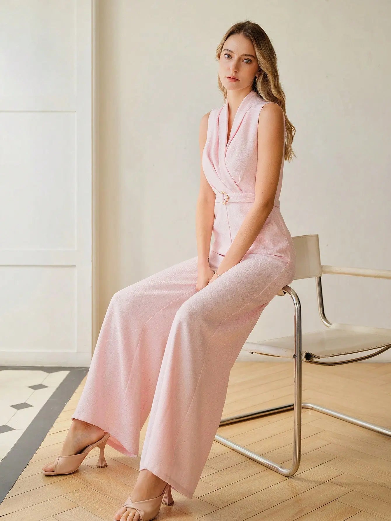 VALERIE TWILL V - NECK WIDE - LEG JUMPSUIT - Women Jumpsuits & Bodysuits by Dhago| Dhago