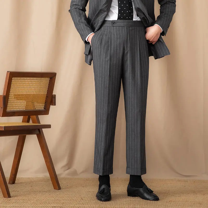 The Aldridge British Stripe High-Rise Trouser - Dhago