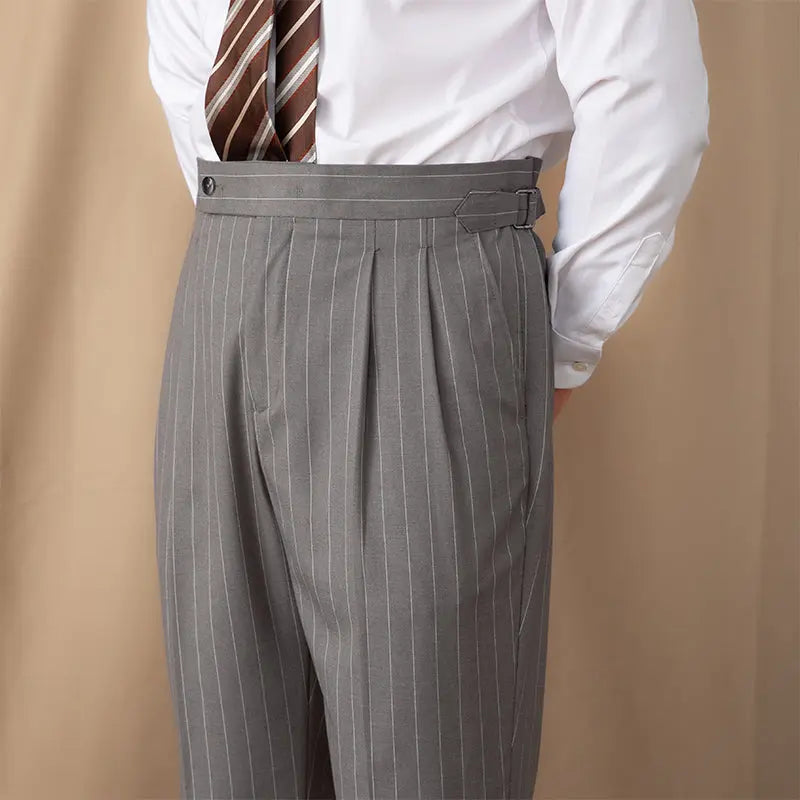The Aldridge British Stripe High-Rise Trouser - Dhago
