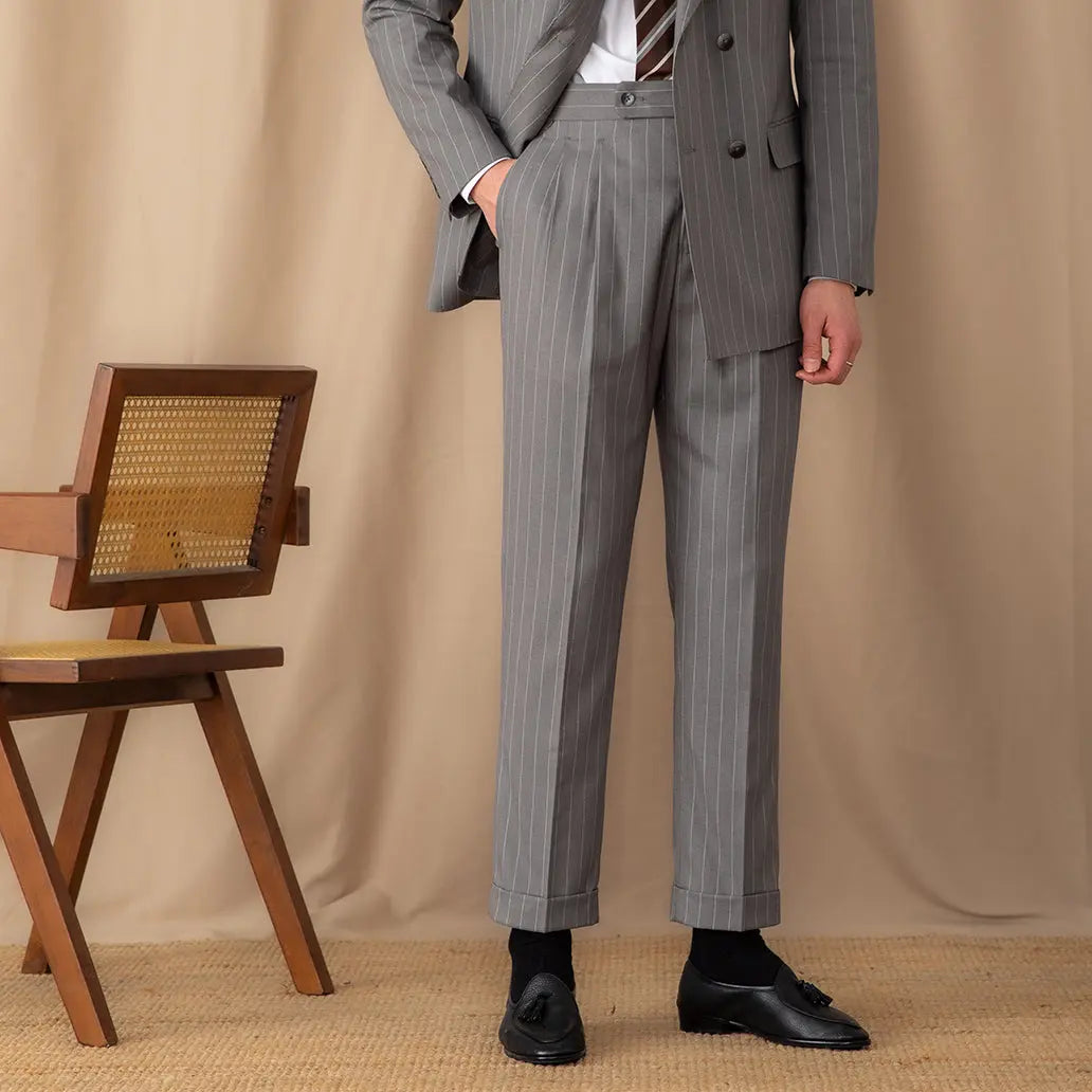 The Aldridge British Stripe High-Rise Trouser - Dhago